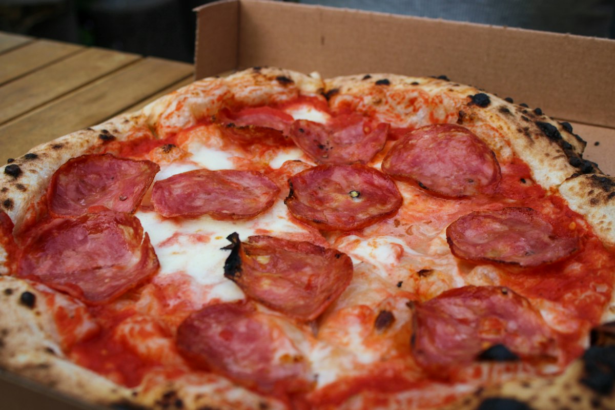 Pizza folded to go